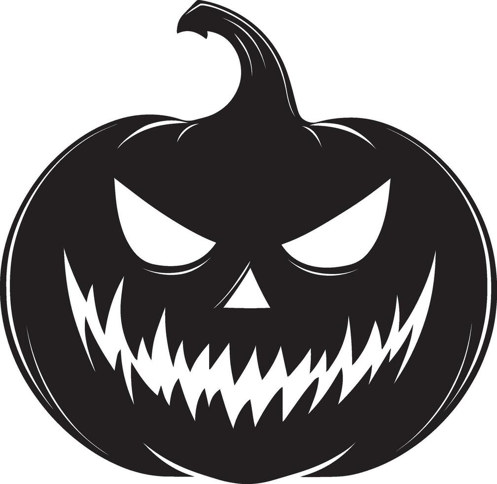 Scary Jack o lantern silhouette black vector
