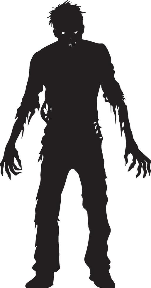 zombie silhouette black vector