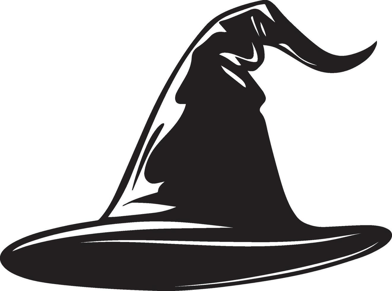 Halloween Witch hat clean simple black vector