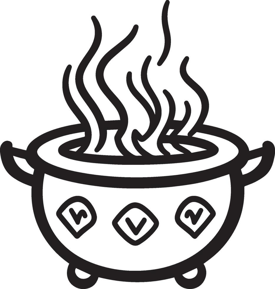cauldron linear black vector