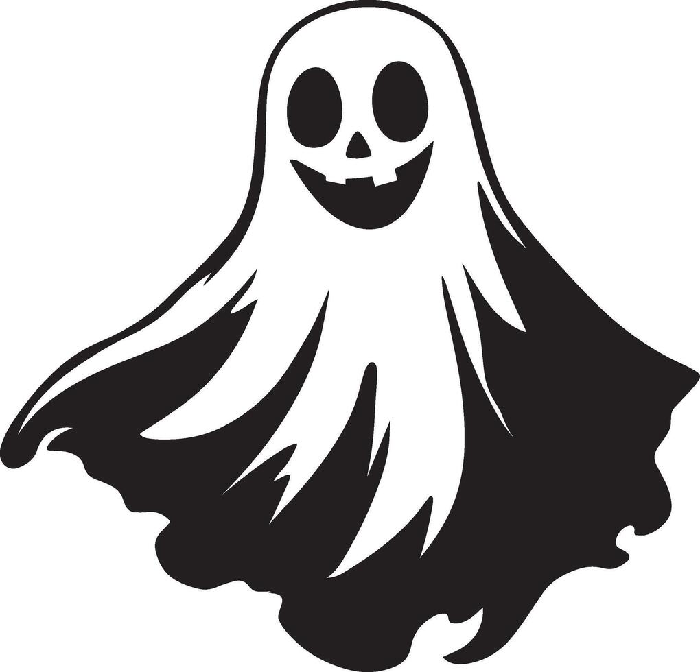 Halloween Ghost sheet linear black vector