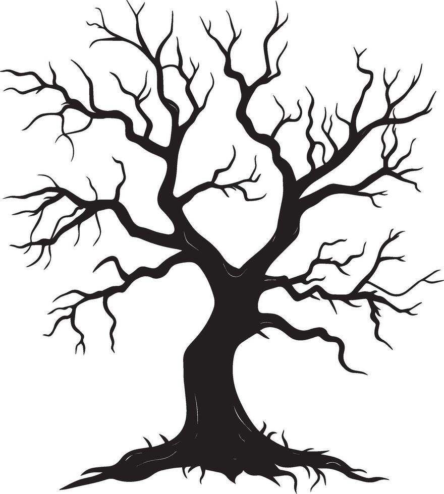 Halloween Dead tree clean simple black vector