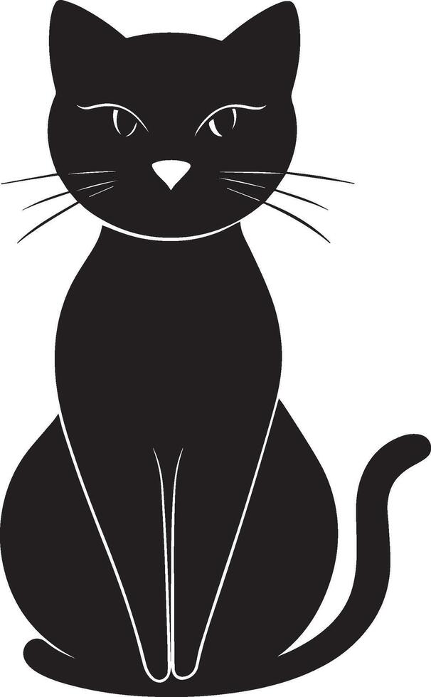 Cat clean simple black vector