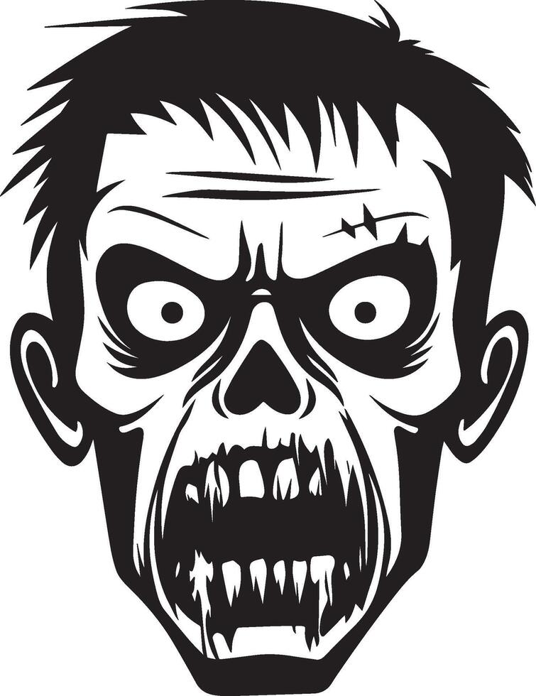 Halloween zombie clean simple black vector