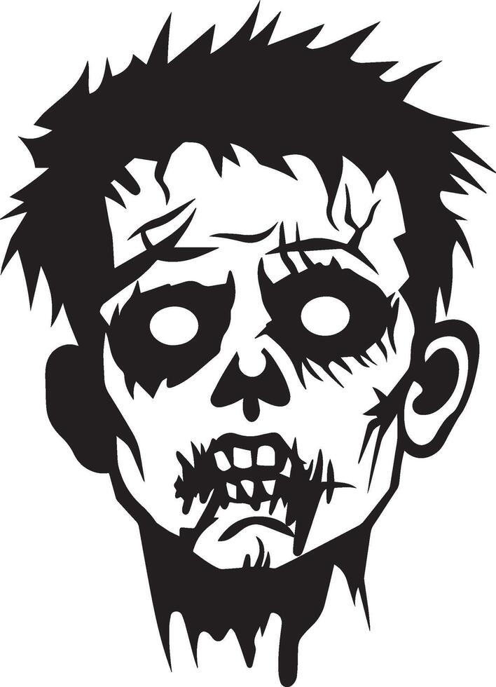 Halloween zombie clean simple black vector