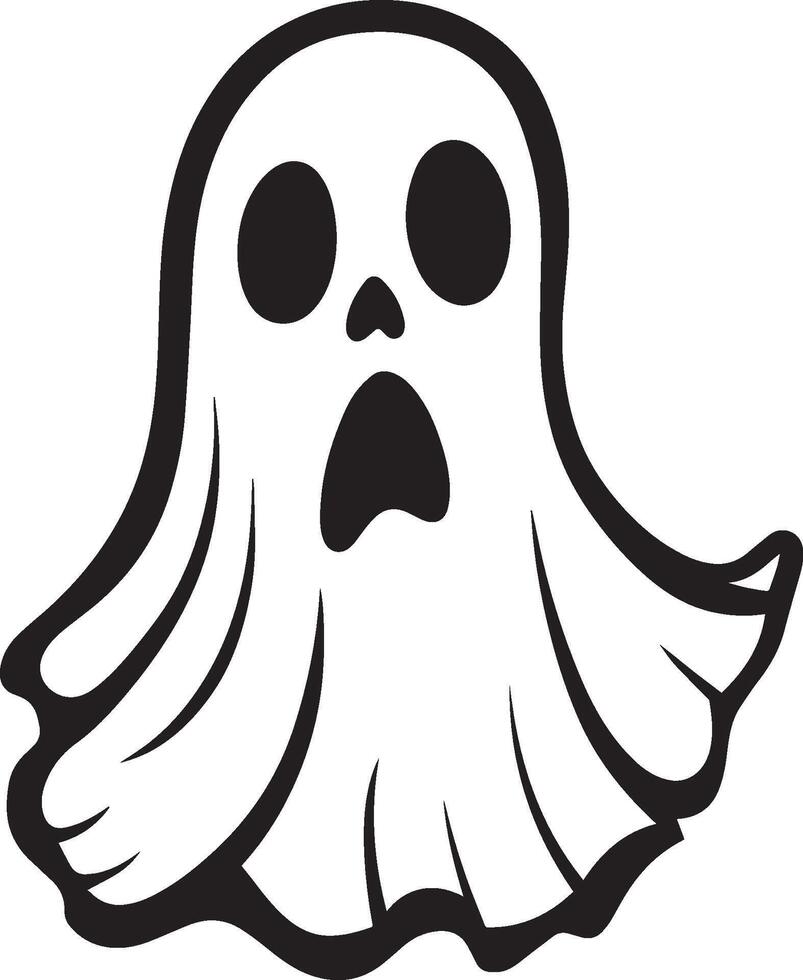 Halloween Ghost sheet linear black vector