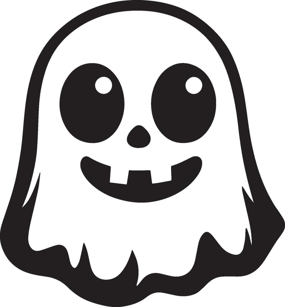 cute halloween ghost silhouette black vector