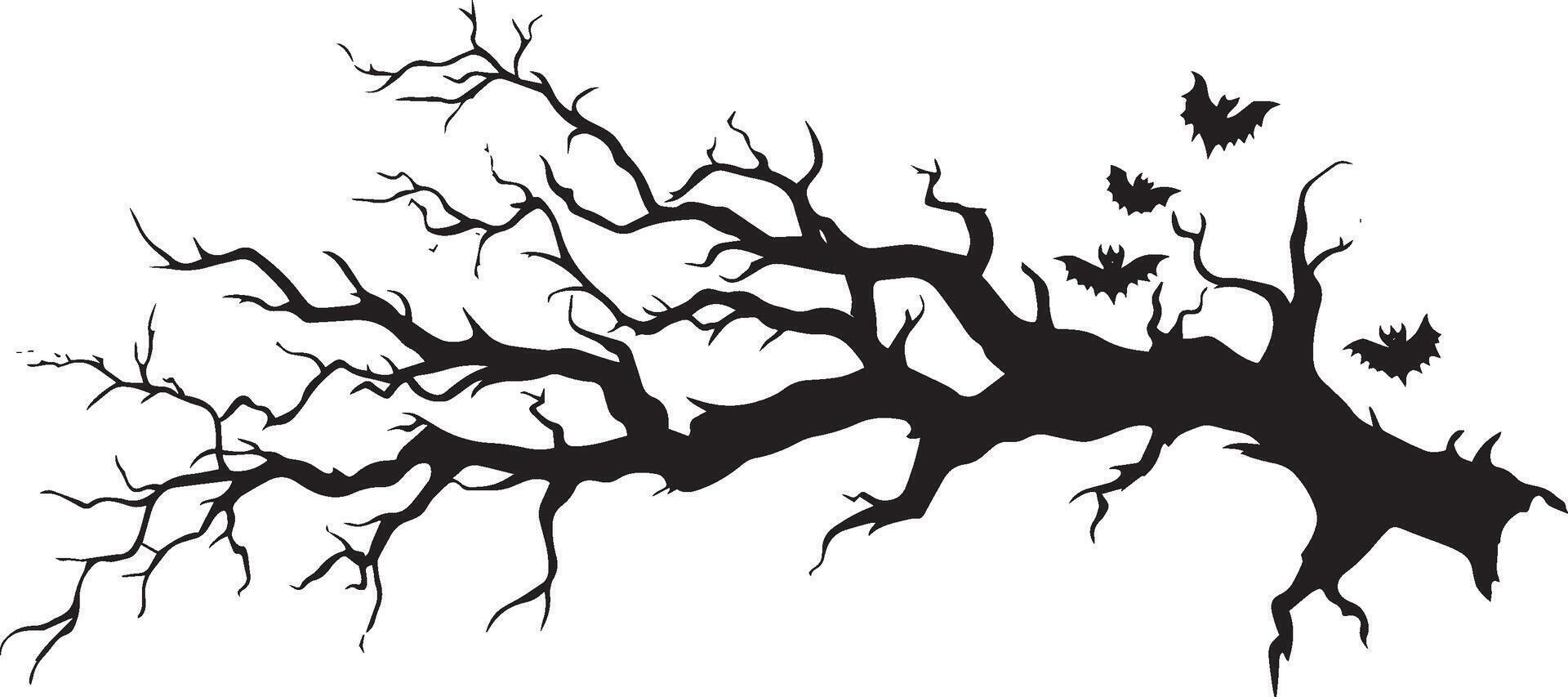 Halloween Branch tree simple silhouette vector