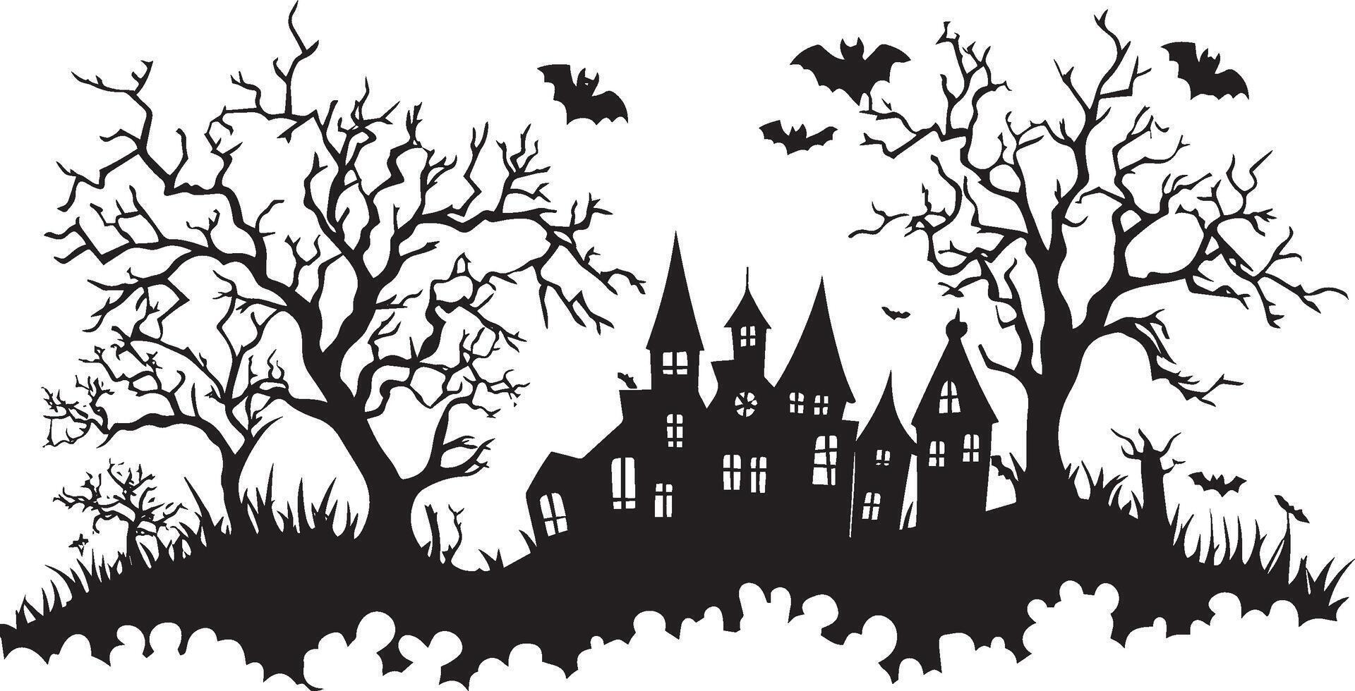halloween decoration simple silhouette black vector