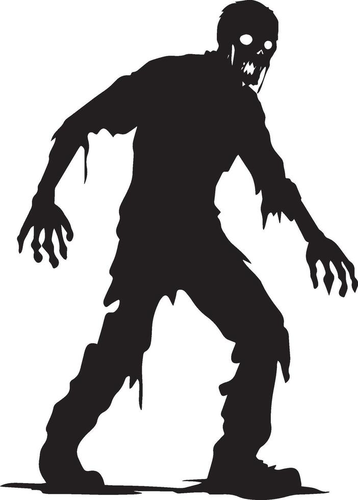 Halloween zombie silhouette black vector