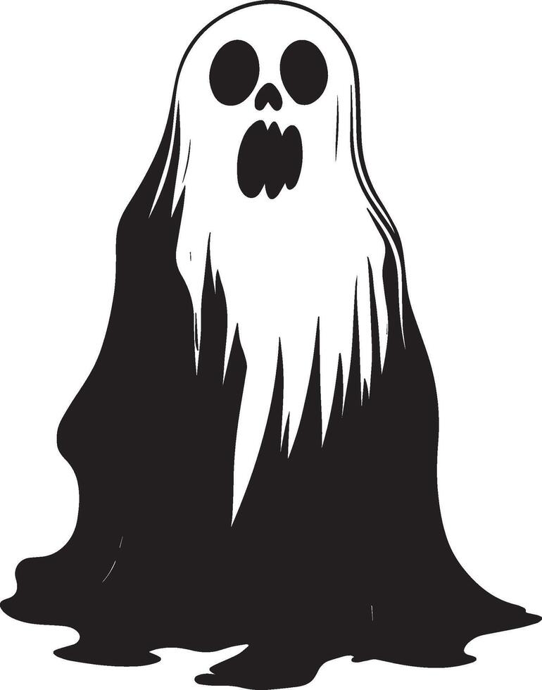 Cartoon Halloween Ghost sheet clean simple silhouette a vector