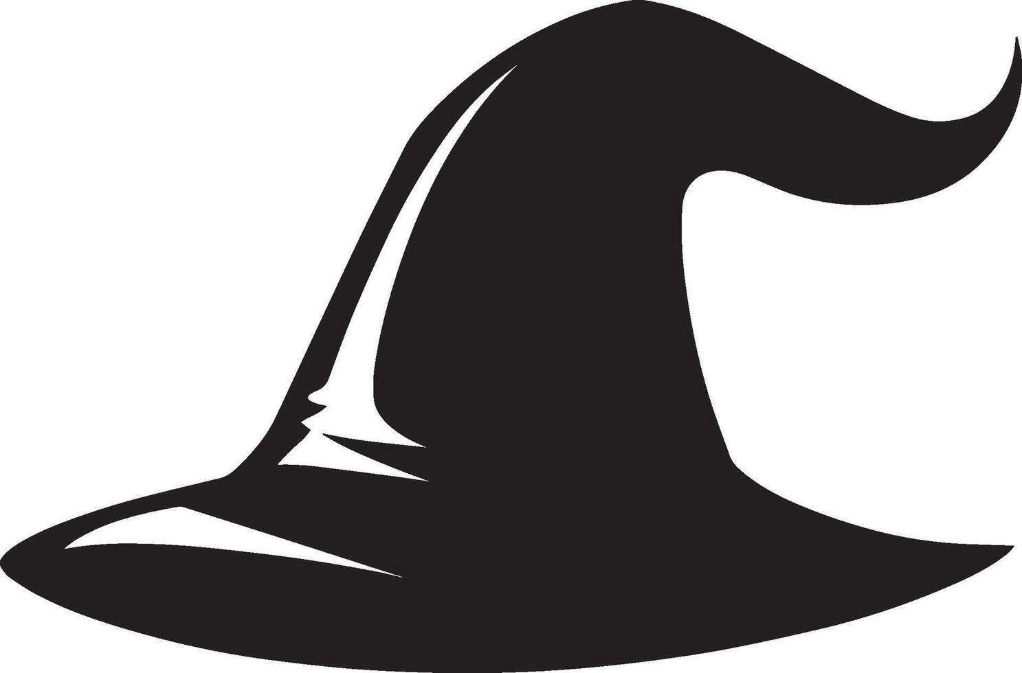 Halloween Witch hat silhouette black vector