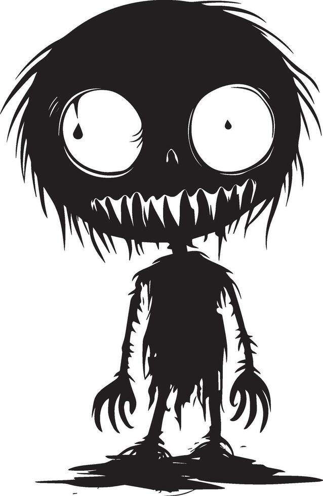 Cute Halloween Ghoul clean simple black vector