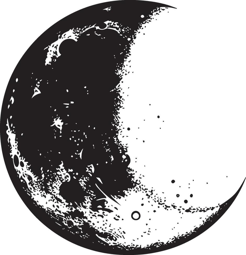 Moon linear black vector