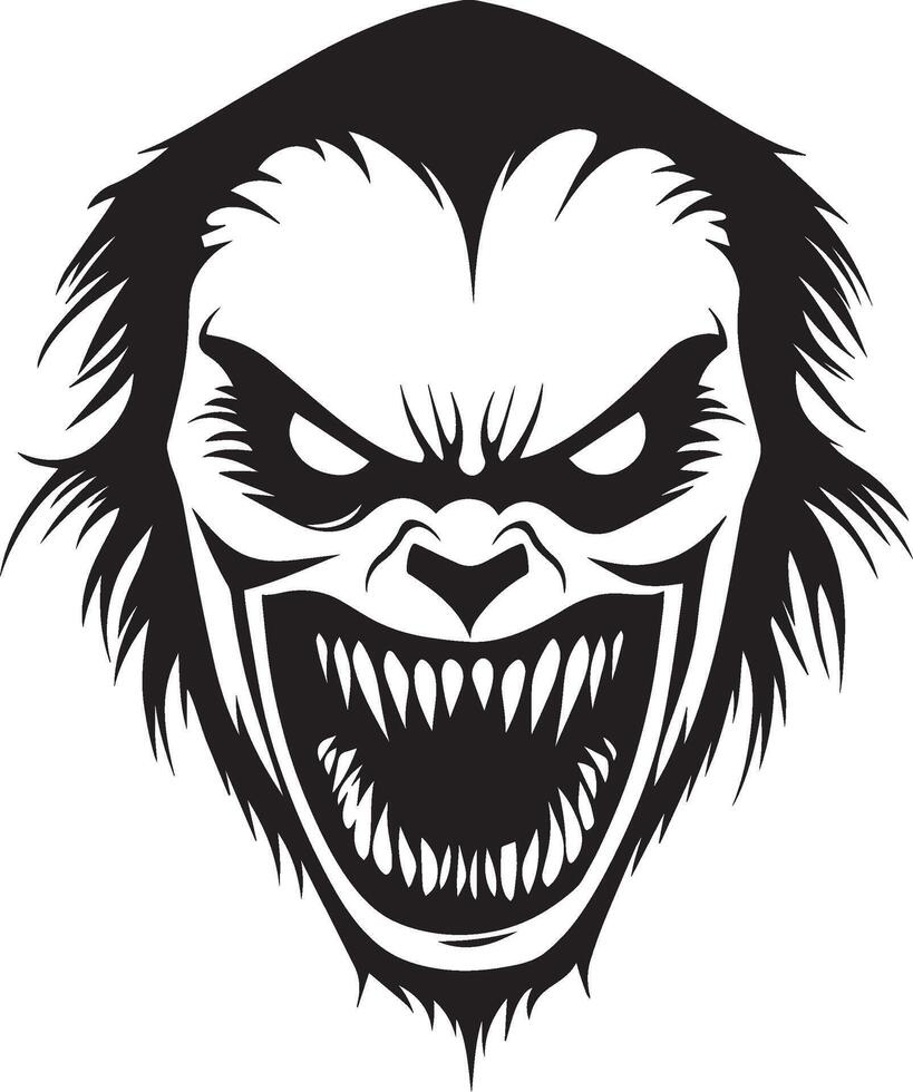 Scary Halloween Ghoul clean simple black vector