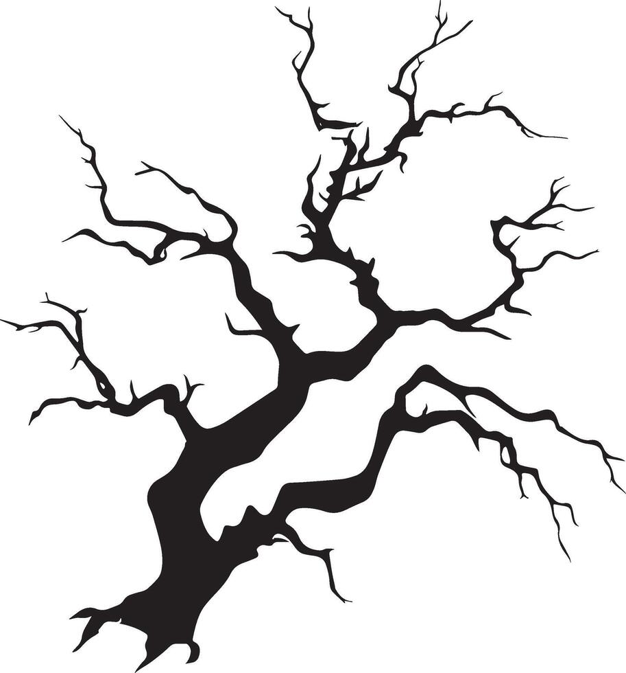Halloween Branch tree silhouette black vector
