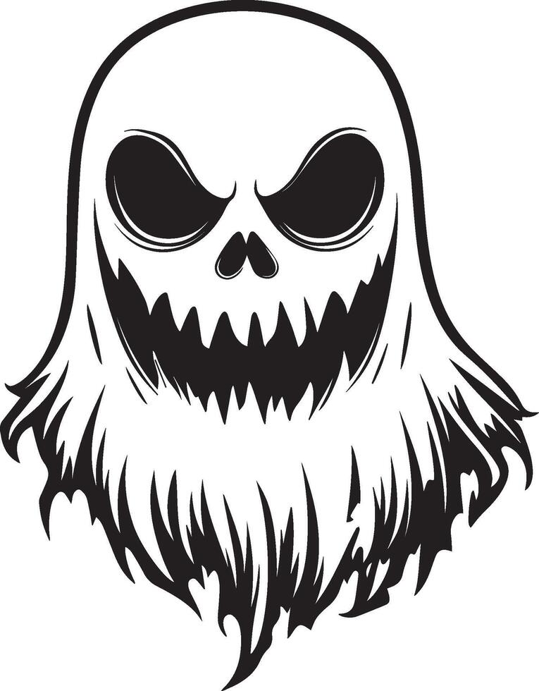 Halloween Ghoul linear black vector