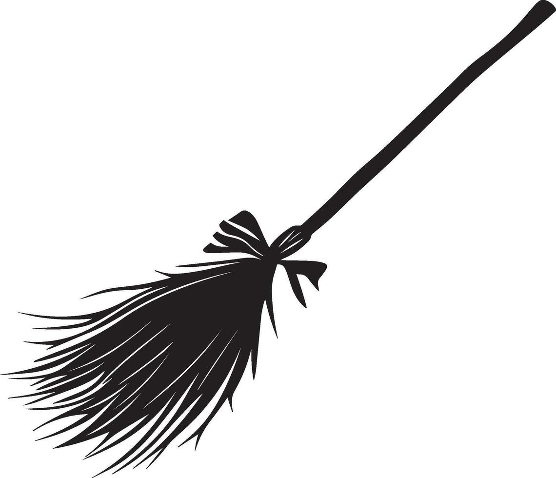 Halloween broom clean simple silhouette black vector
