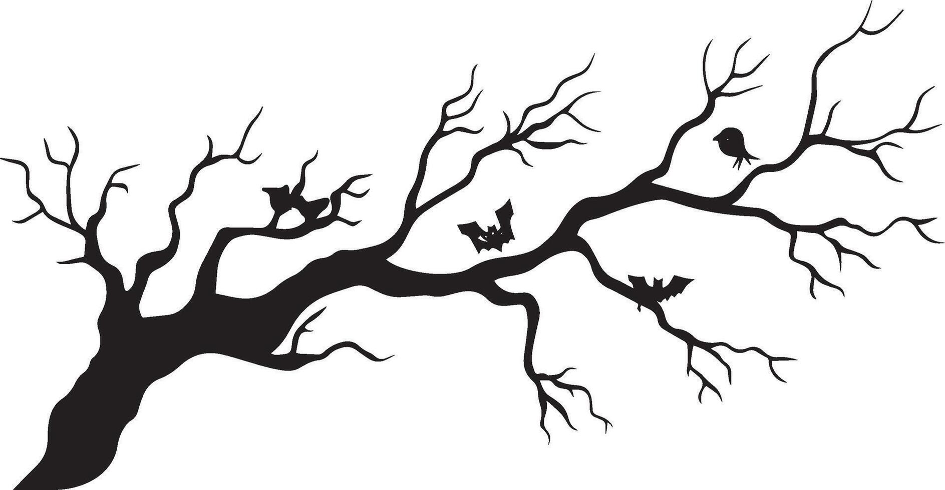 Halloween Branch tree simple silhouette vector