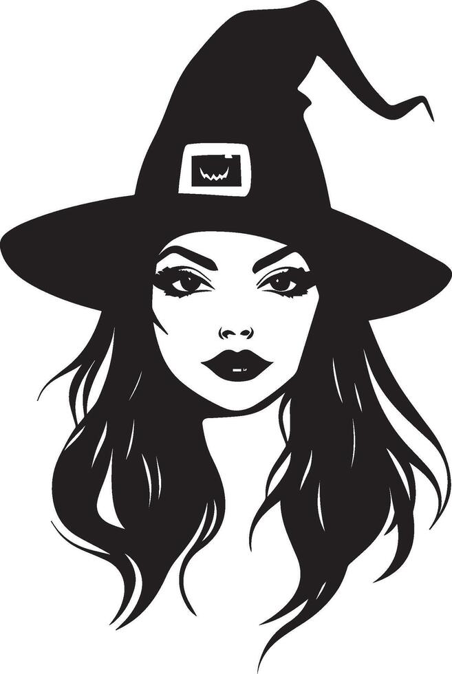 Halloween Witch clean simple black vector