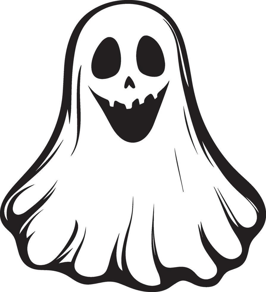Halloween Ghost sheet linear black vector