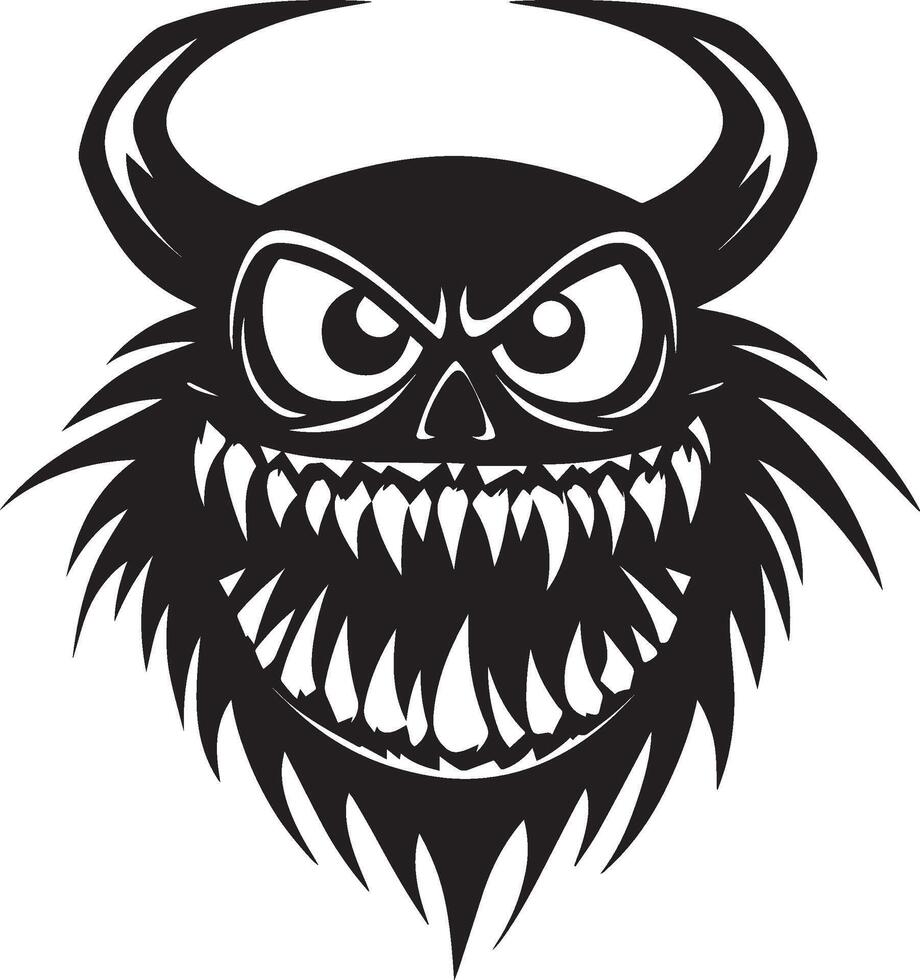 scary halloween monster clean simple black vector