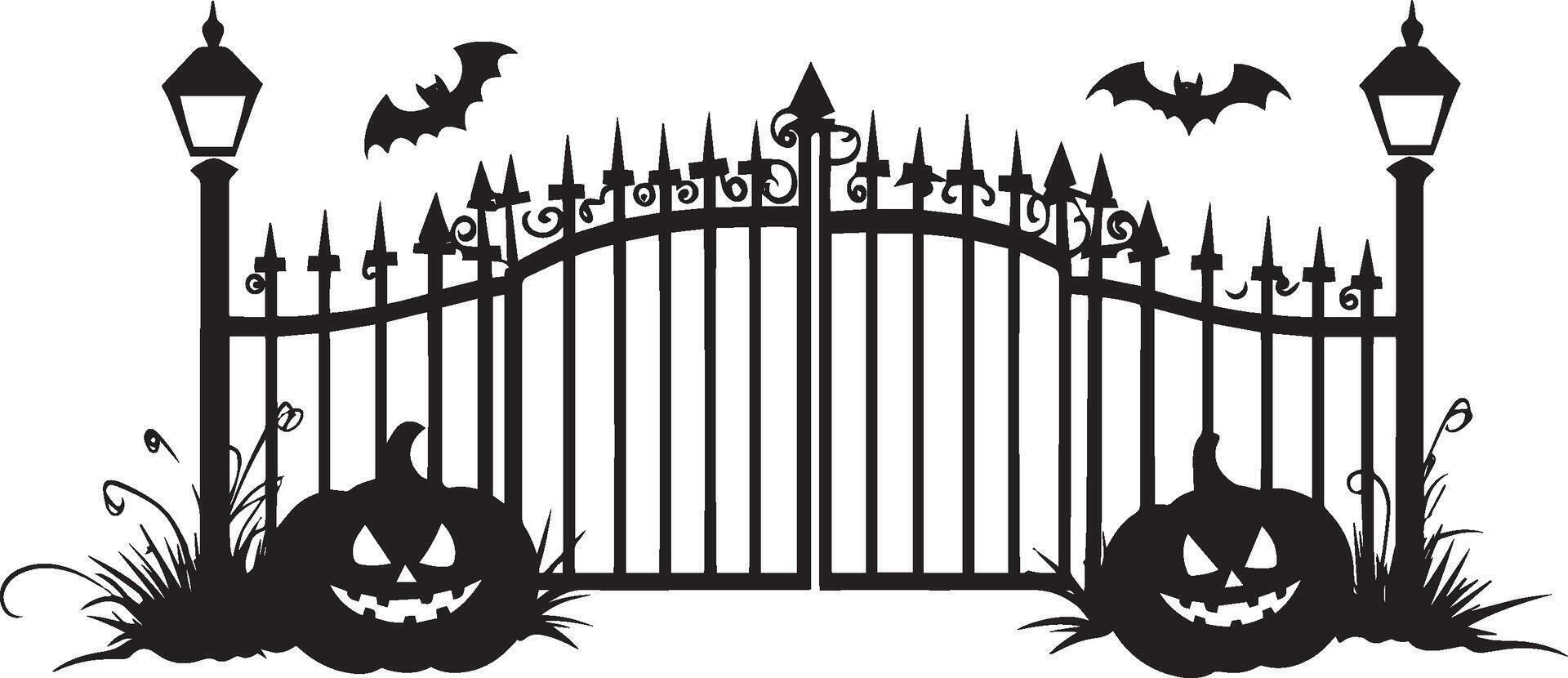 Halloween Gate clean simple black vector