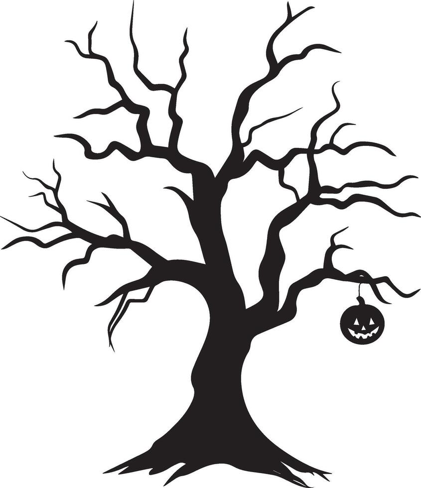 Halloween Branch tree clean simple black vector