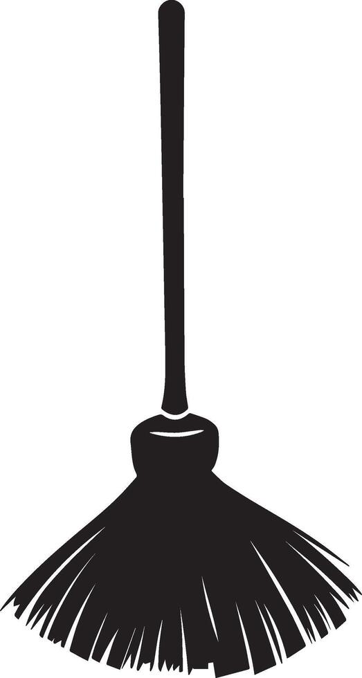 Broom clean simple silhouette black vector