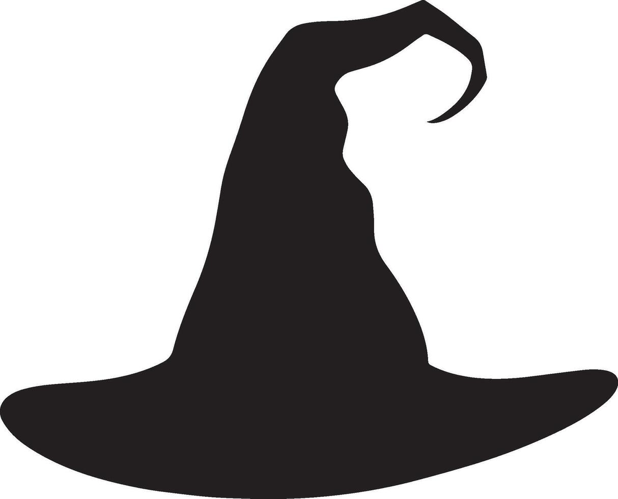 Halloween Witch hat clean simple silhouette black vector