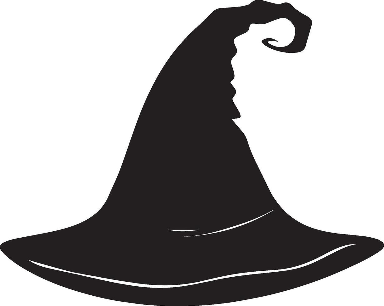 Halloween Witch hat silhouette black vector