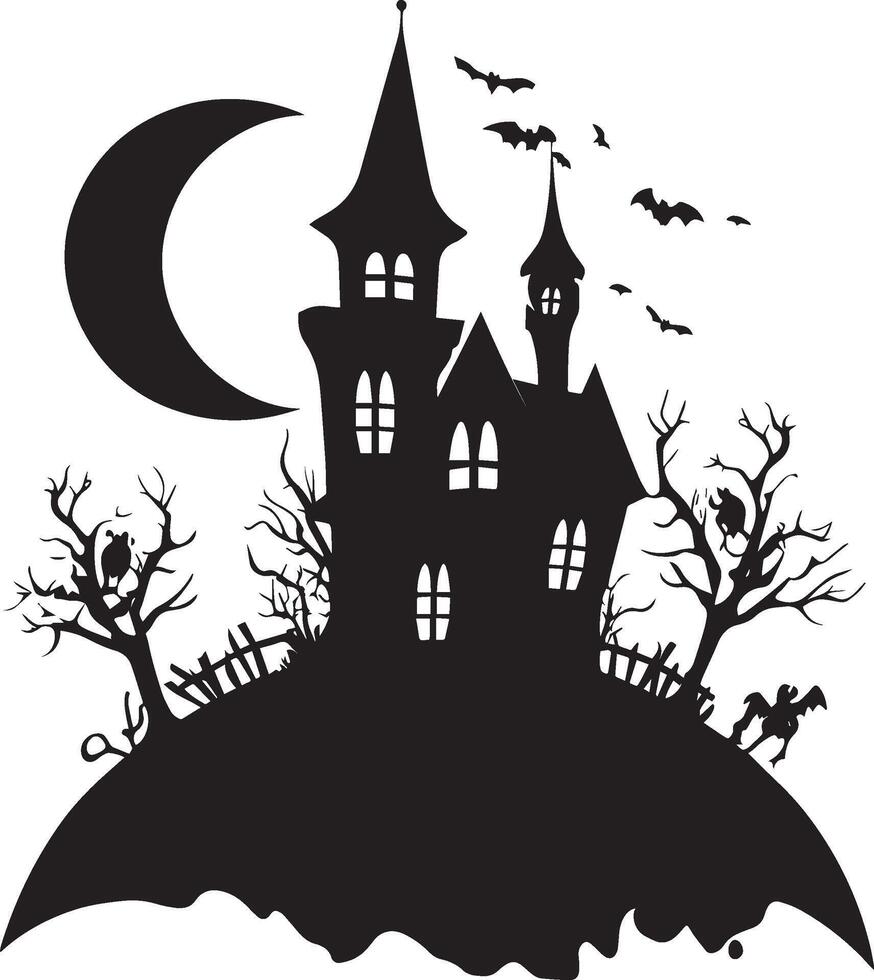 Halloween Fench silhouette black vector