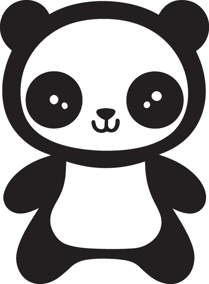 A cute little panda lantern clean simple black vector