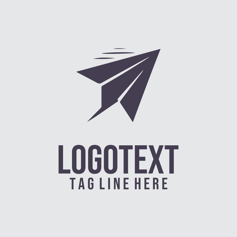 Paper airplane logo template vector