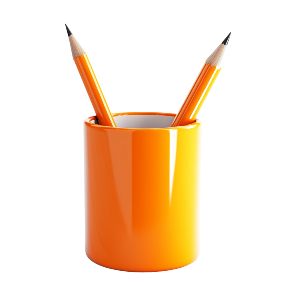Different Pencils in a Jar on Transparent Background png
