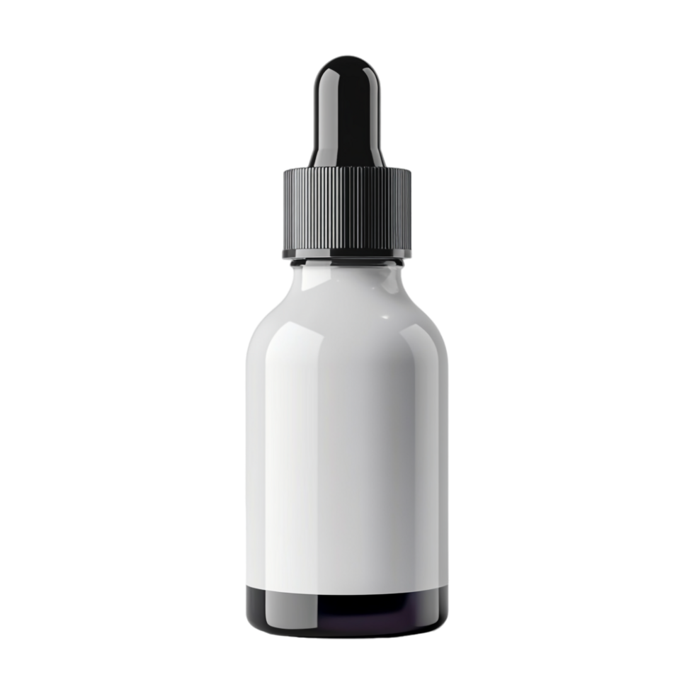 Matte Metallic Dropper Bottle Mockup on Transparent Background png