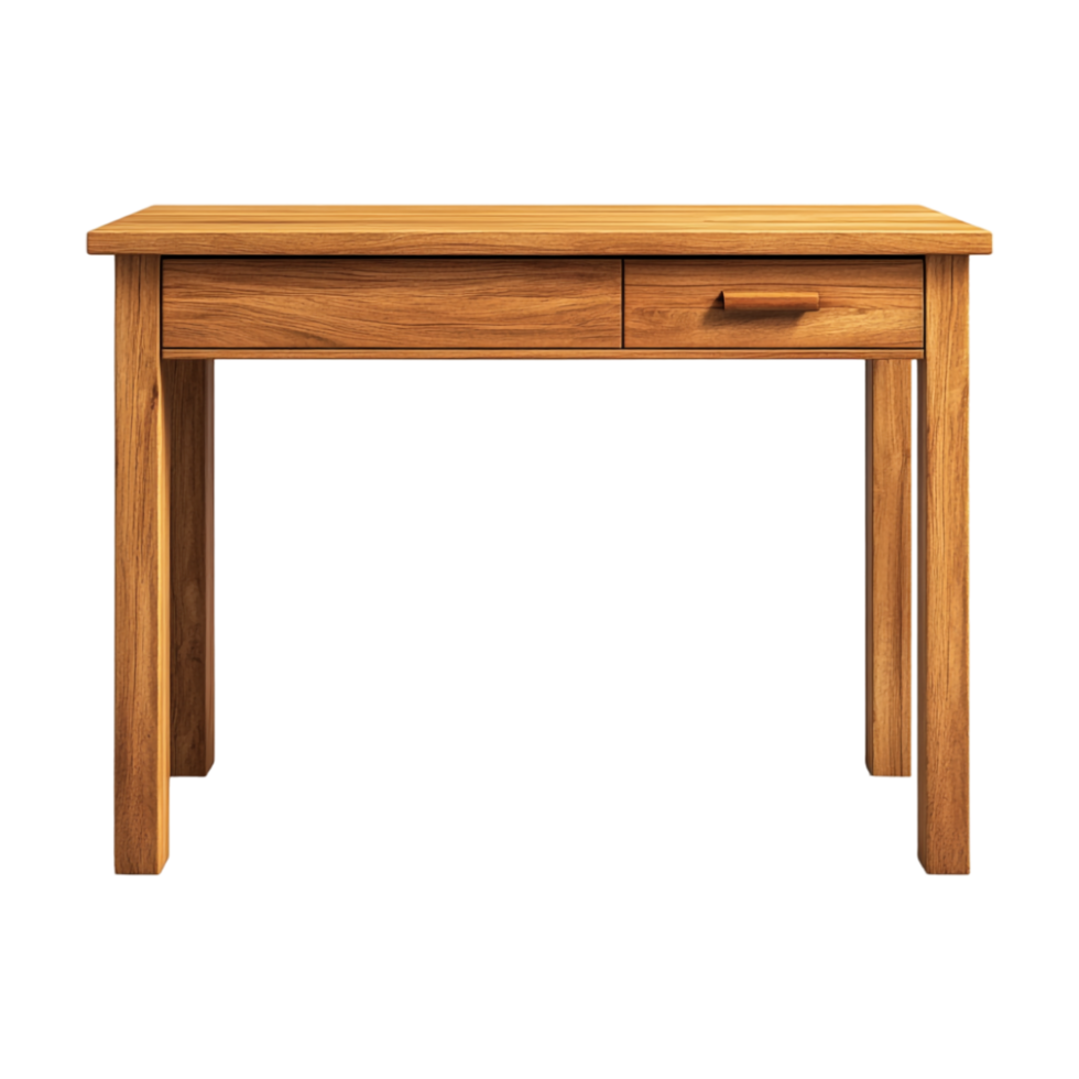 Wooden Table Desk for Study on Transparent Background png