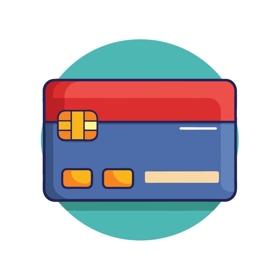 Line Art of Debit and Credit Cards on White Background vector