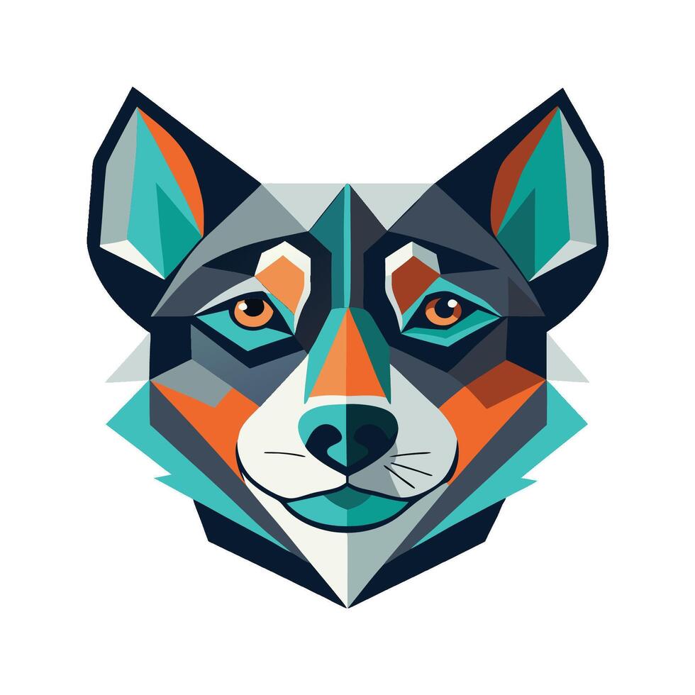 Abstract Geometric Dog Face T-Shirt vector