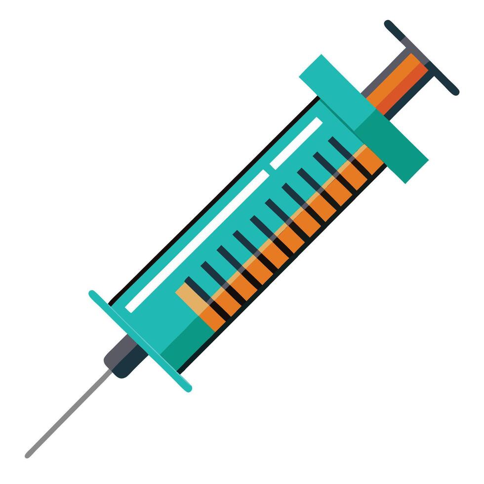 Syringe Illustration with White Backdrop vector