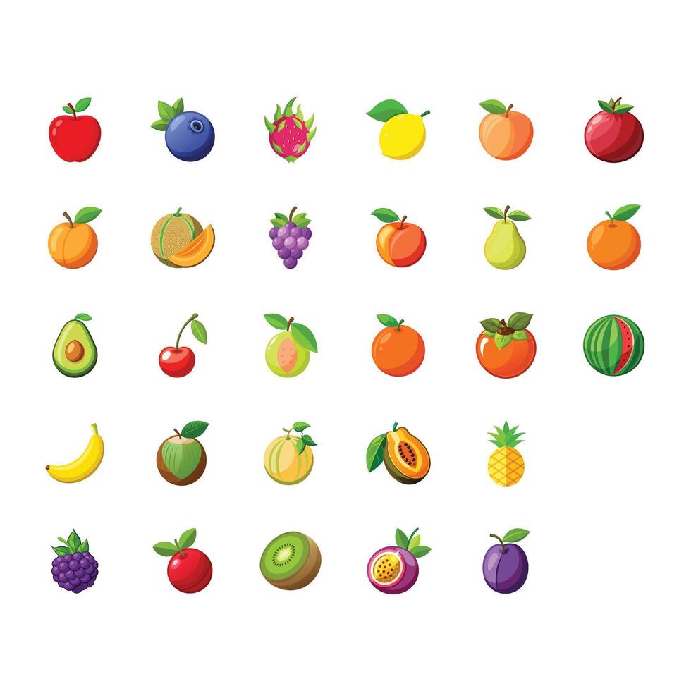 Fresh and Exotic Fruits Collection vector