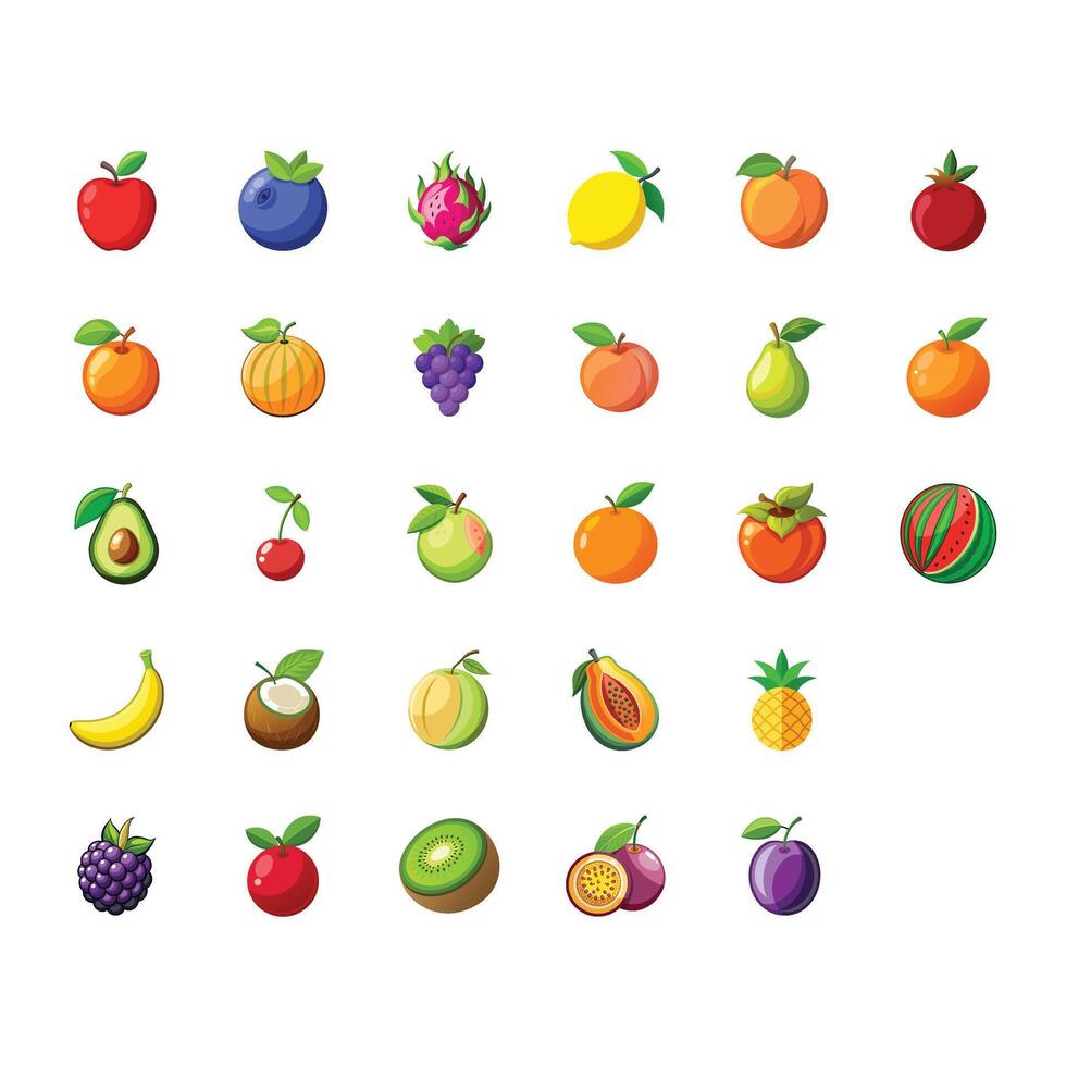 Fresh and Exotic Fruits set vector