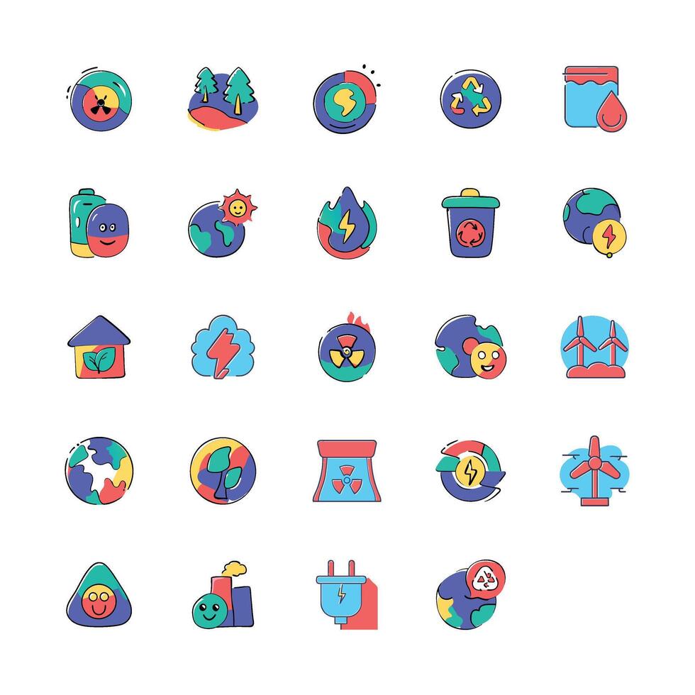 Environmental and Renewable Energy Icon Set vector