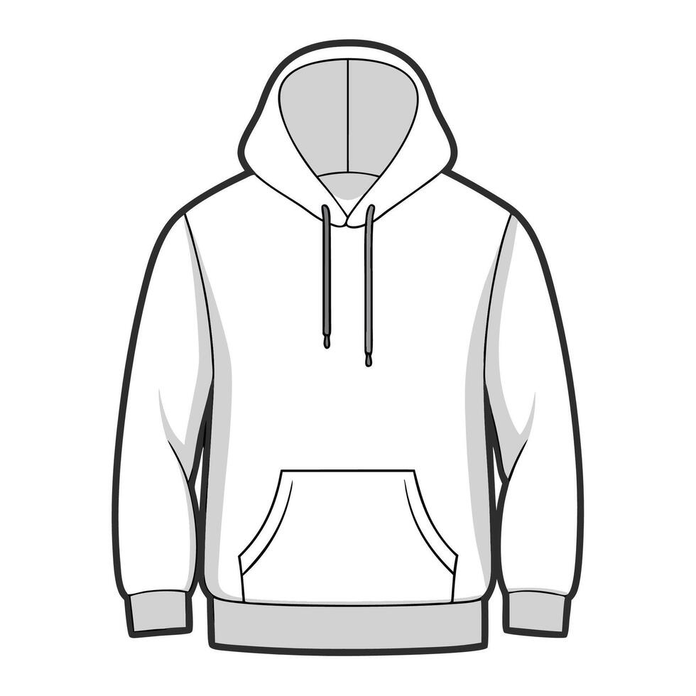White Canvas Showing Hoodie Outline vector