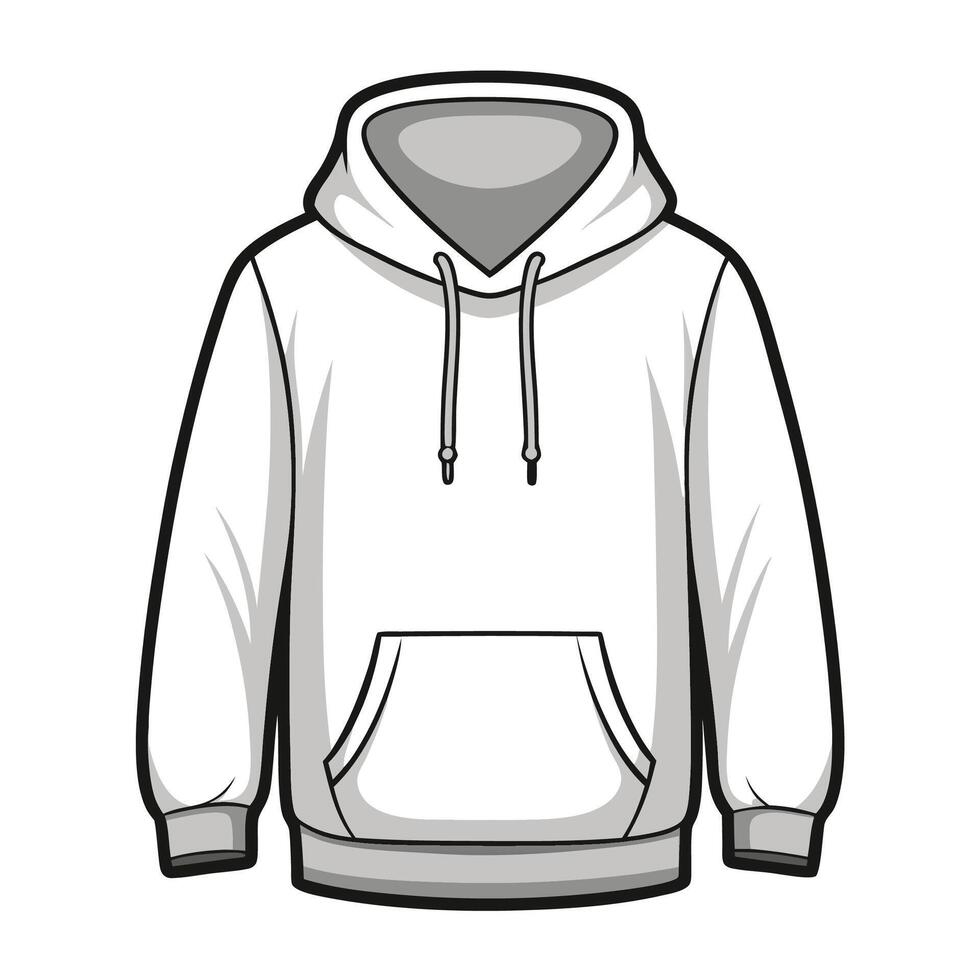 White Canvas with Hoodie Outline Drawing vector