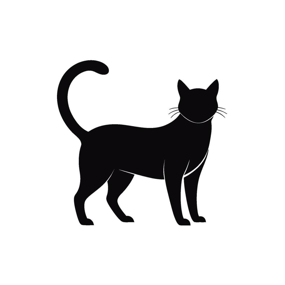 Cat Shape on White Canvas vector
