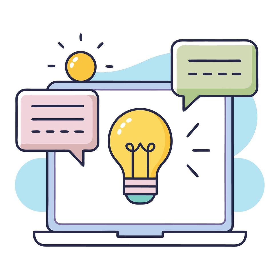Digital Brainstorming Setup Illustration vector