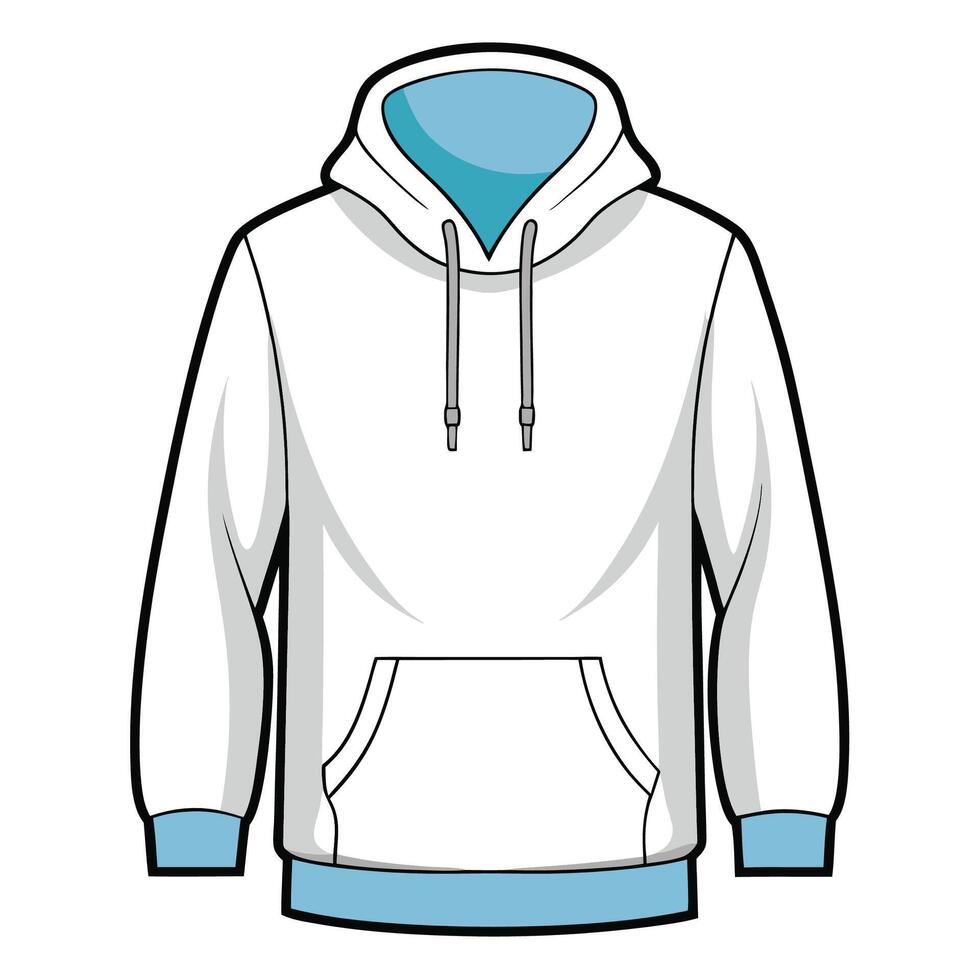 Outline of Hoodie on Simple White Canvas vector