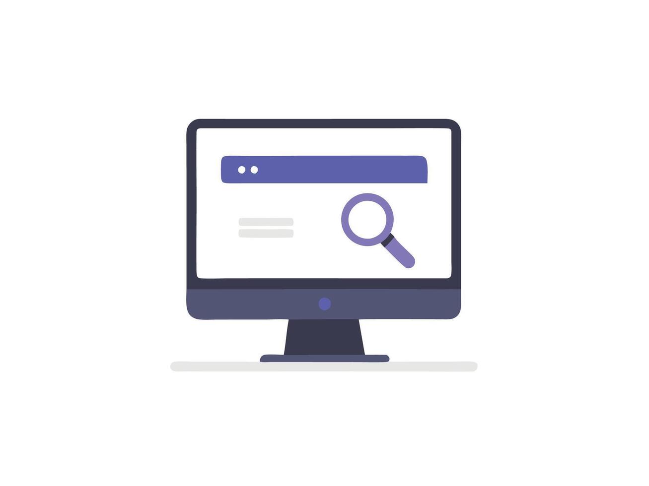 Search Engine Page on Computer Monitor Screen vector