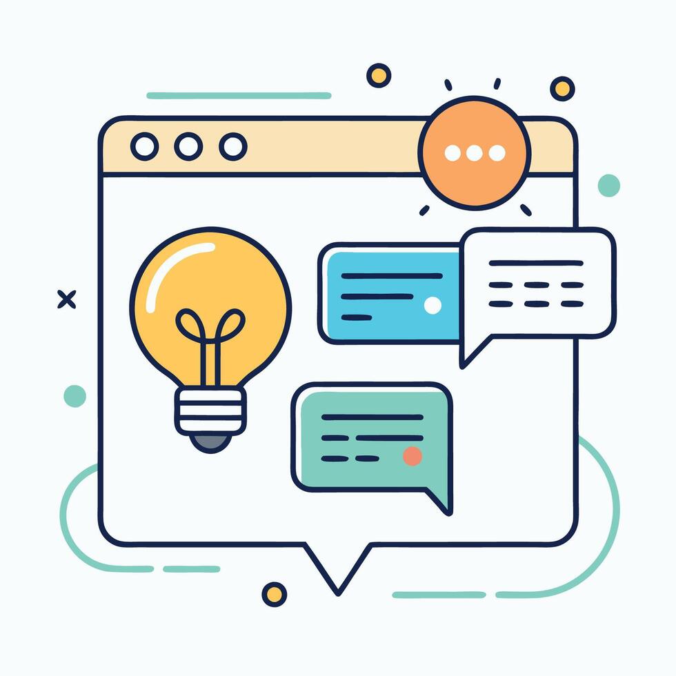 Digital Brainstorming Scene Illustration vector